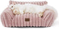Bedsure ComfyFleece™ Cute Cat Couch for Pets - As Seen on TV on Good Day New York, Fuzzy Cats beds for Indoor Cats with Removable Washable Cover, Supportive Pet Sofa, 24inch, Blush Pink