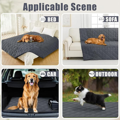 Smiry Waterproof Dog Bed Cover Blanket 40x50, Soft Reversible Pet Blanket, Washable Leakproof Cats Dogs Couch Cover for Sofa, Couch, Furniture, Dark Grey/Dark Grey