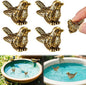 4 Pcs Mini Bird Shape Copper Bath Disk Ornaments Copper Bird Bath Purification Disks Birdbath Cleaner Single 0. 6 oz Weight Universal Fit for Outdoor Birdbaths, Bowl