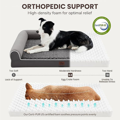 Large Dog Beds Large Sized Dogs, Orthopedic XXL XL Dog Bed for Medium Size Dogs, Big Waterproof Couch Sofa with Removable Washable Cover for Pet, Dark Grey, 36"*27"*6.5"