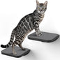 Grey Sisal-Padded Cat Wall Steps (2-Pack), Floating Wooden Cat Perch and Climbing Step Set, Wall Mounted Furniture for Jumping & Play