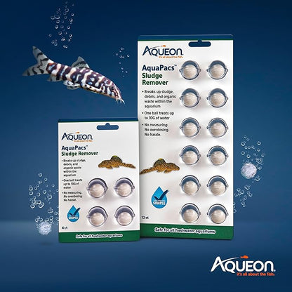 Aqueon AquaPacs Sludge Remover, for Freshwater Aquariums, 4 Pack