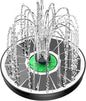 Yzert Solar Fountain for Bird Bath Glass - No Battery, 3.5W Solar Bird Bath Fountains Green Flower with 4 Fixed Rods & 7 Nozzles, Solar Powered Water Fountain for Outdoor, Pond, Pool, Garden