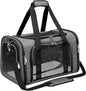 Soft-Sided Cat/Dog/Pet Carrier, Collapsible Pets Travel Carriers for Big Cats/Small Dogs with Shoulder Strap & Removable Mat, Mesh Puppy Carry Bag, Up to 16 Lbs, TSA Airline Approved(Dark Grey)