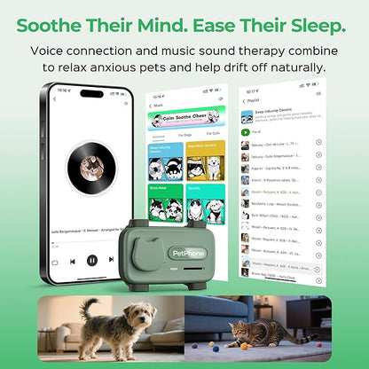 Pet Phone – Smart GPS Pet Tracker with Real-Time Location, Two-Way Communication, Emotional Support, and Unlimited Data | Ideal for Dogs and Cats | Up to 5-Day Battery (Green)