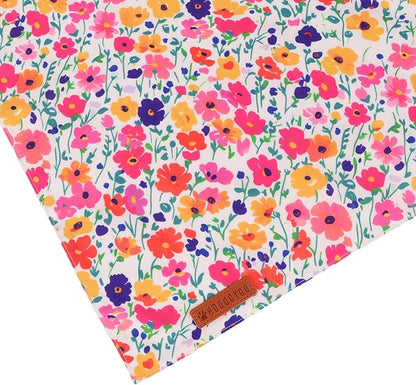 ADOGGYGO Floral Dog Bandanas 2 Pack, Reversible Cute Flower Scarf, Premium Fabric, Adjustable Fit Pink Blue Floral Bandanas for Extra Large Dogs (X-Large)