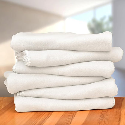Fleece Throw Blankets Bulk Fleece Blankets Solid Wholesale Lightweight Warm Soft for Pet Bed Sofa Couch Office Wedding Gifts Travel Seasons White 50x60 Inches Pack of 6