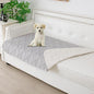 Waterproof Dog Blanket, 30x53 inches Small Pet Couch Covers for Sofa, Chair Bed Furniture Protector from Dogs Washable and Reversible-Lightgrey+Cream