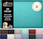 GORILLA GRIP 100% Waterproof Raised Edge BPA Free Silicone Pet Feeding Mat, Dog Cat Food Mats Contain Spills Protects Floors Placemats for Cats and Dogs Water Bowl Pets Accessories 18.5x11.5 Turquoise