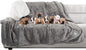 Waterproof Reversible Dog Blanket 60x70 Inches for Couch Bed Car – Soft Sherpa Fleece Pet Throw Furniture Protector Cover - Washable Pet Blanket for Dogs Cats Home Décor by PETMAKER (Gray)