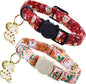 Elegant little tail 2 Pack Cat Collar- Christmas Cat Collars Breakaway with Bell Pendant Wedding Kitten Boy Girl Safety Adjustable 7-12 Inch Collar for Small Cats Puppy