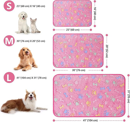 LeapSheep Pet Blankets for Dogs Cats - 3Pack Bone Pattern Super Soft Fluffy Dog Blankets for Small Medium Large Doggy Kitten (Bone, Medium)