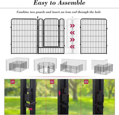 Dog Playpen 40 inch 36 Panels Indoor Outdoor Dog Pen for Large/Medium/Small Dogs Heavy Duty Metal Dog Fence Outdoor for Yard, Puppy Playpen with Door Portable Pet Fence for RV Camping Yard