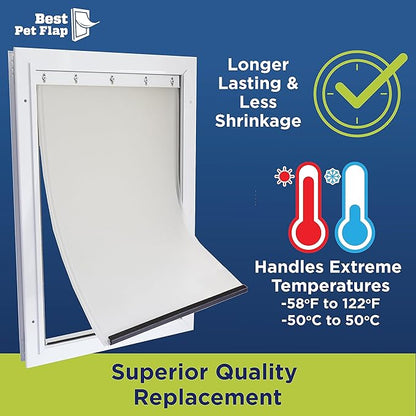 Large Replacement Dog Door Non PVC Flap Fits PetSafe PAC11-11039 - Measures 10 1/8" x 16 7/8" Longer Lasting, Most Energy Efficient, Less Shrinkage, BPA Free