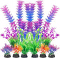 AQUANEAT Artificial Fish Tank Plants, Aquarium Decorations, Purple Plastic Accessories, 10pcs