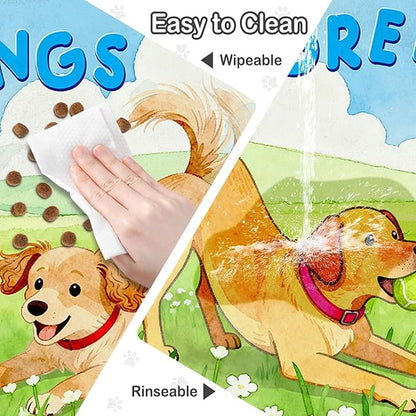 Dog Food Mat for Floors Absorbent, Pet Food Mat, Dogs Greetings Quick Dry Dog Bowl Mats for Food and Water, Non-Slip Cat Pet Feeding Mats for Floor Placemats 12"x20"