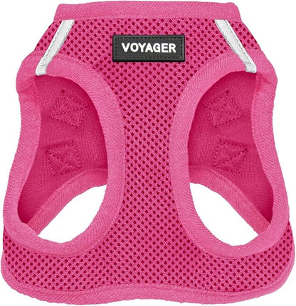 Best Pet Supplies Voyager Step-in Air Harness - All Weather Mesh, Reflective, No Pull Harness for Dogs, Cats - Secure with Hook & Loop Fastener, Buckle, Double D-Rings - Fuchsia, M