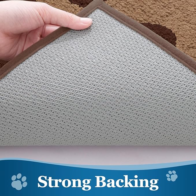 Buganda Dog Door Mat for Muddy Paws, Absorbent Dirt Trapper Washable Indoor Doormats, Non Slip Low-Profile Mud Mat for Dogs, Front Entrance Doormat for Inside Floor (47x24 Inches, Beige)