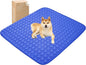 MICROCOSMOS Summer Cooling Mat & Sleeping Pad- Water Absorption Top, Materials Safe, Easy Carry, EZ Clean. Keep Cooling for Pets, Kids and Adults.(Dark Blue, 48" x48")