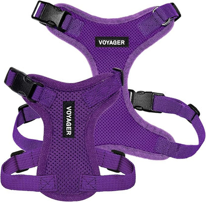 Voyager Step-in Pet Harness - All Weather Mesh, Adjustable Step in Harness for Cats and Dogs by Best Pet Supplies - Purple, L
