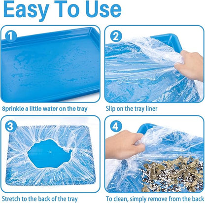 Clear Plastic Disposable Cage Liner - 20PCS Rabbit Litter Box Liners Waterproof Elastic-Edged Universal Small Animal Cage Liner Bag for Bunny Bird Hamster Hedgehog Guinea Pig (19.6x27.5inch)