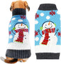 Pet Christmas Dog Sweaters Cute Animal Snowman Printed Puppy Xmas Costumes Winter Warm Turtleneck Jumpers Puppy Knitted Clothes Cat Outfits (XXL, Blue Snowman)