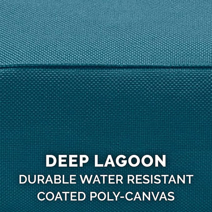 Furhaven Indoor/Outdoor Logo Oxford Polycanvas Mattress - Water-Resistant Orthopedic Dog Bed w/ Removable Cover, 125 lb max - Deep Lagoon, Large