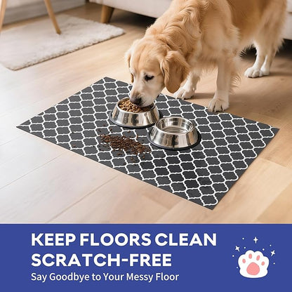 Cooyes Large Dog Food Mat 16"×24", Ultra-Absorbent Dog Bowl Mat for Food and Water, Pet Feeding Mat with Non-Slip Back, Cat Placemats with Water-Locking Bottom That Protects Floors