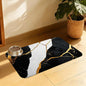 Black Gold Marble Dog and Cat Food Mat, Absorbent Feeding Placemat, Waterproof Non-Skid Rubber Backing, No Stains Pet Supplies – 12x20 Inch