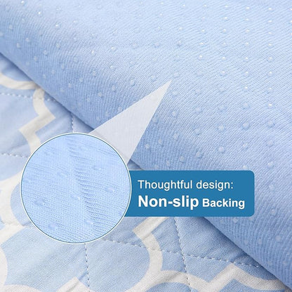 OUTCREATOR® Washable Bed Pads 34" x 76" (Pack of 2), Incontinence Mattress Protector, Anti-Slip Waterproof Underpads for Adults Kids Elderly Pets, Absorbency & Reusable Bedwetting Pads (Blue)