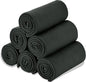 Fleece Throw Blankets Bulk Fleece Blankets Solid Wholesale Lightweight Warm Soft for Pet Bed Sofa Couch Office Wedding Gifts Travel Seasons (Black, Pack of 6-50x60 Inches)