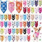 Abbylike 50 Pcs Paw Print Dog Bandanas Bulk Cute Footprint Bandanas for Dogs Triangle Kerchief Bib Scarf for Pets Halloween Party Costume Photo Props Daily Accessories Pet Shops (31.5 x 21.7 x 21.7)