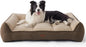 Bedsure SupportMax™ Orthopedic Dog Beds Large Sized Dog - Extra Thick Supportive Large Dogs Bed with Waterproof Washable Cover, L Plus Comfort Pet Sofa with Soft Sherpa and Nonskid Bottom, Brown, 38"