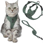 Voyager Escape-Proof Step-in Lock Cat Harness & 5ft Neoprene-Handle Leash Set All-Weather Mesh with Reflective Stitching for Small to Large Cats by Best Pet Supplies, Moss Green (327), XS