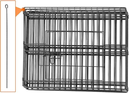 Yaheetech 24 inch 24 Panel Black Heavy Duty Foldable Metal Dog Exercise Pen Portable Cat Duck Chicken Puppy Fence with Door - Outdoor & Indoor