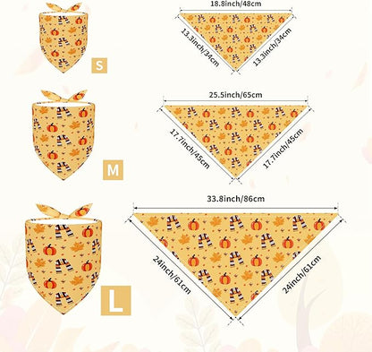 30 Pack Fall Dog Bandanas Bulk for Large Dogs 33 Inch XL Stitch Edge Dog Bandanas Adjustable Autumn Scarves Grooming L