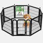 Dog Playpen for Indoor & Outdoor, 24 inch 8 Panels Metal Puppy Playpen for Puppies/Small Dogs, Portable Pet Fence for Yard, Camping, Travelling, Black