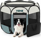 Dog Playpen, Portable Puppy Pet Crate Indoors for Small/Medium/Large Dogs Cats Rabbits, Foldable Dog Cage Enclosure for Outdoor, Pop Up Dogs Tent Kennel with Carrying Case, Grey