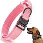 Tactical Dog Collar, Adjustable Military Training Nylon Dog Collar with Control Handle and Heavy Quick-Release Metal Buckle for Small Medium Large Dogs, Light Pink S