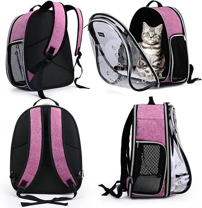 BAGLHER Cat Carrier Backpack Bubble - Fit Up to 18 Lbs - Airline-Approved Dog Backpack Carrier for Small Pets Puppies Dogs Bunny, Space Capsule Dog Carrier Backpack for Travel Outdoor Hiking, Pink