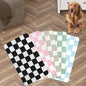 Checkered Dog Food mat, Non-Slip Sole Absorbent Dog and Water Bowl mat, Stain Free Quick Drying Checkerboard pet placemat, Suitable for cat、Puppy Accessories 12"x19" (Black)