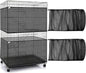 Shappy 2 Pieces Adjustable Bird Cage Seed Catcher Birdcage Cover Nylon Mesh Netting Soft Skirt Guard for Parrot Parakeet Macaw Round Square Cage(118 x 14.6 Inch,Black)