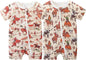 Unisex Summer Trendy 2-Pack Rompers Short Sleeve Zipped Bodysuit Infant Cotton Outfits