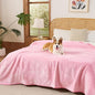 Sunheir Waterproof Blanket for Queen Size Bed - 90"x86" Soft Reversible Sherpa Fleece Flannel Dog Blankets for Large Dogs, Pet Blanket for Bed, Couch, Soft Plush Furniture Protector, Pink