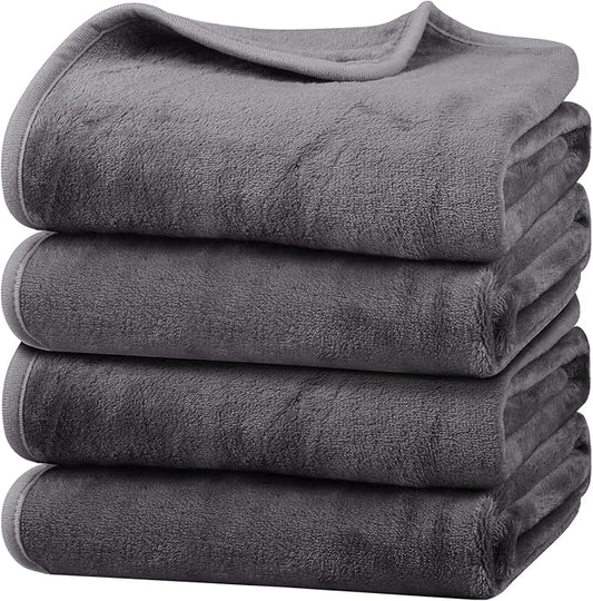 Onarway Dog Blanket Washable for Puppy: 4 Packs Dog Blankets 40”x28” - Fluffy Soft Small Throw for Cat Puppy Kitten Dogs - Fleece Pet Blankets for Bed Sofa Car and Indoor - Purple