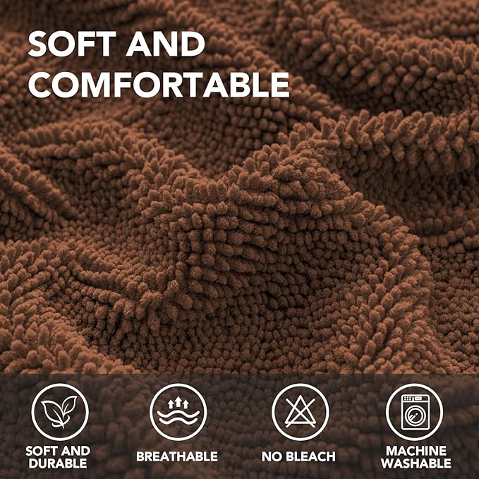 H.VERSAILTEX Non Slip Pet Couch Cover Chenille Dog Bed Protector Thick Soft Sofa Slipcover Pet Friendly Washable Couch Cushion Covers for Pets (68" x 82", Caramel)