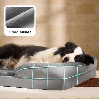 Bedsure Orthopedic Dog Bed Medium Size Dogs - Washable Medium Dog Cat Bed Waterproof, Comfort Pet Couch Sofa with Washable Removable Cover, Pets Bed with Nonskid Bottom, Ember Clay, 28"
