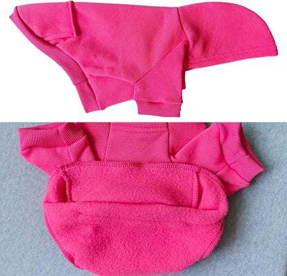 Jecikelon Winter Dog Hoodie Sweatshirts with Pockets Warm Dog Clothes for Small Dogs Chihuahua Coat Clothing Puppy Cat Custume (Rose red, Medium)