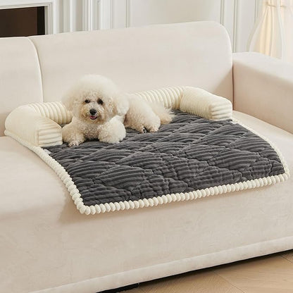 HAOMAIJIA Dog Couch Bed for Medium Dogs, Non Slip Pet Couch Covers for Sofa Thick Soft Washable Dog Couch Cover Protector All Seasons Universal Dogs and Cats Bed Mat (Grey, Medium)