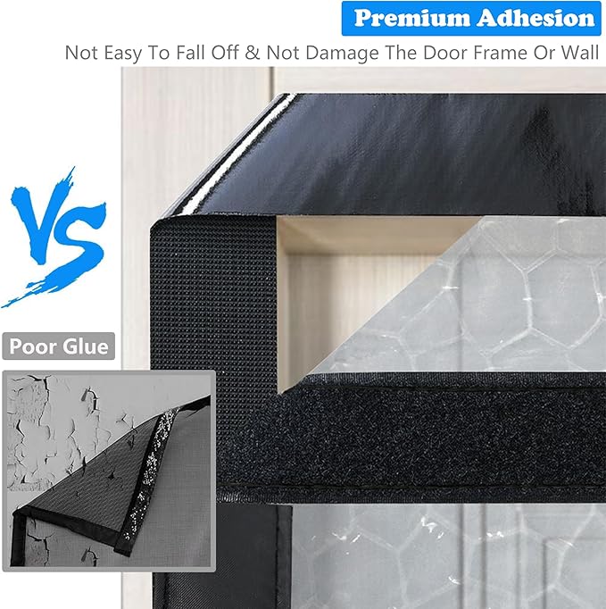 RELIANCER Magnetic Thermal Insulated Door Curtain,Waterproof EVA Door Cover,Fit Doors Size Up to 33"x83",Temperature Protection Insulated Doorway Curtain Partition,Patio Self-Closing Doors Net Screen